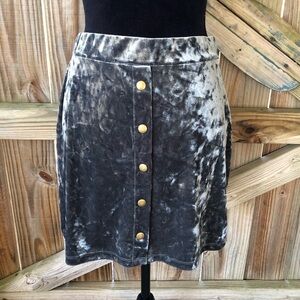 B. original by Shoe Fly Gray Velvety Stretchy Mini Skirt Size L